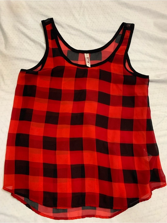 Mudd Tops - Mudd Red and Black Buffalo Plaid Tank